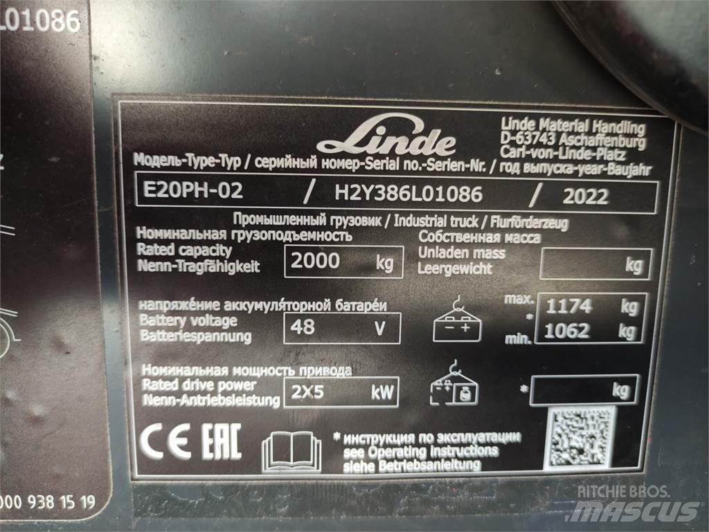 Linde E20PH-02-386-EVO Електрически вилични кари-повдигачи