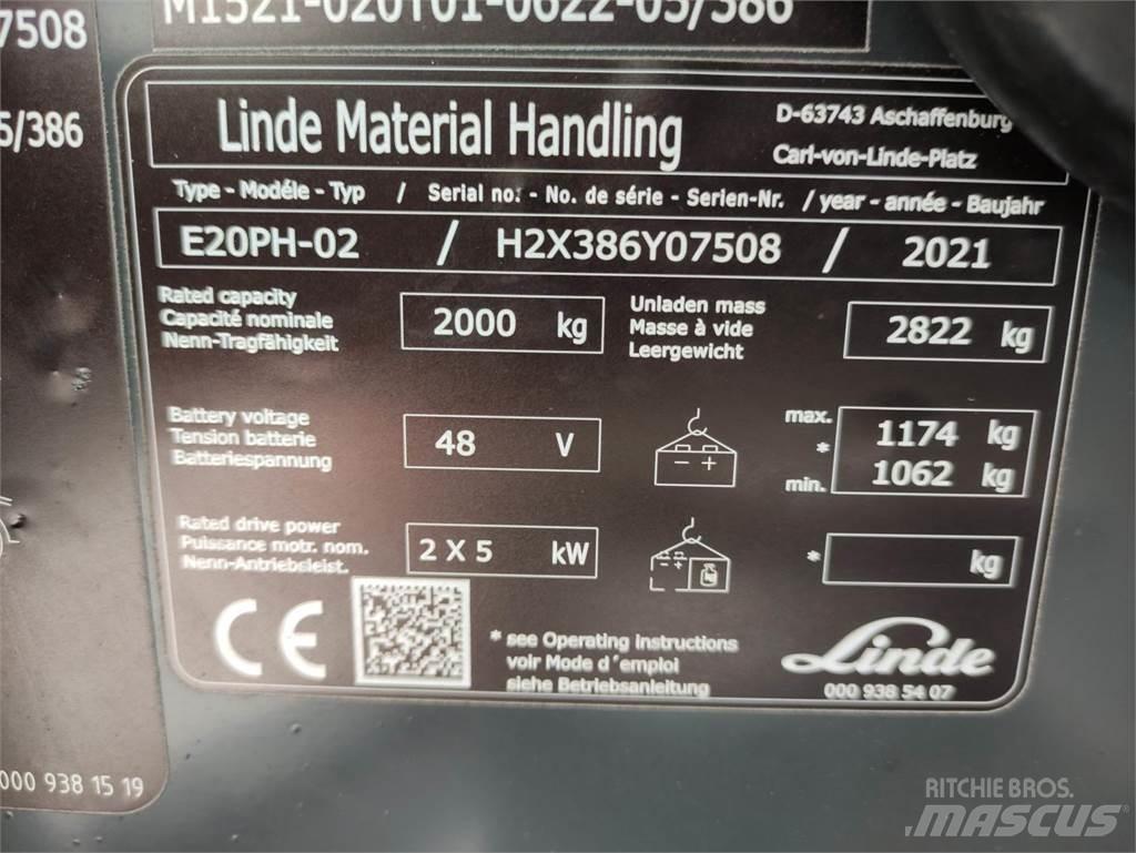 Linde E20PH-02-386-EVO Електрически вилични кари-повдигачи