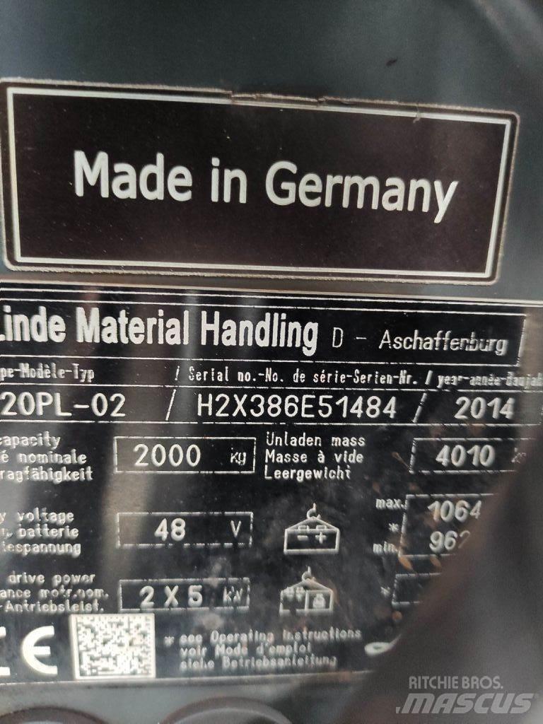 Linde E20PL-02-386 EVO Електрически вилични кари-повдигачи