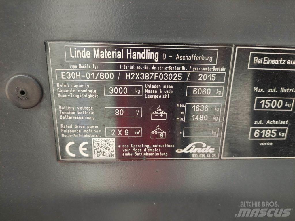 Linde E30H-01-600-387 Електрически вилични кари-повдигачи