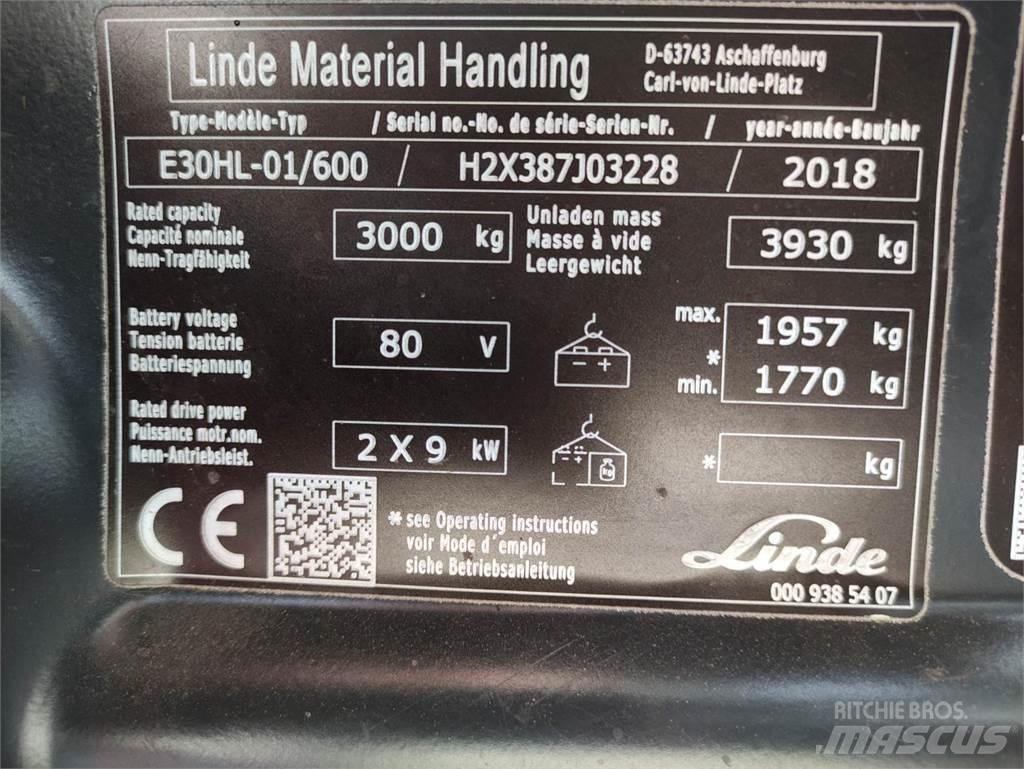 Linde E30HL-01/600-387 Електрически вилични кари-повдигачи
