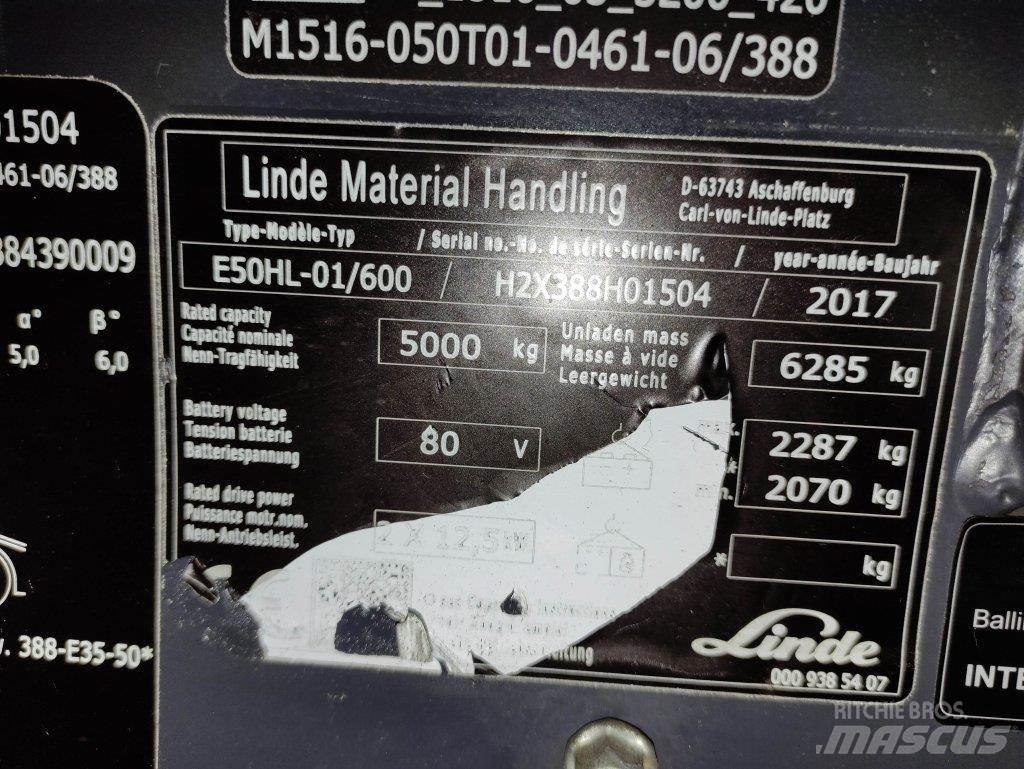 Linde E50HL-01/600-388 Електрически вилични кари-повдигачи