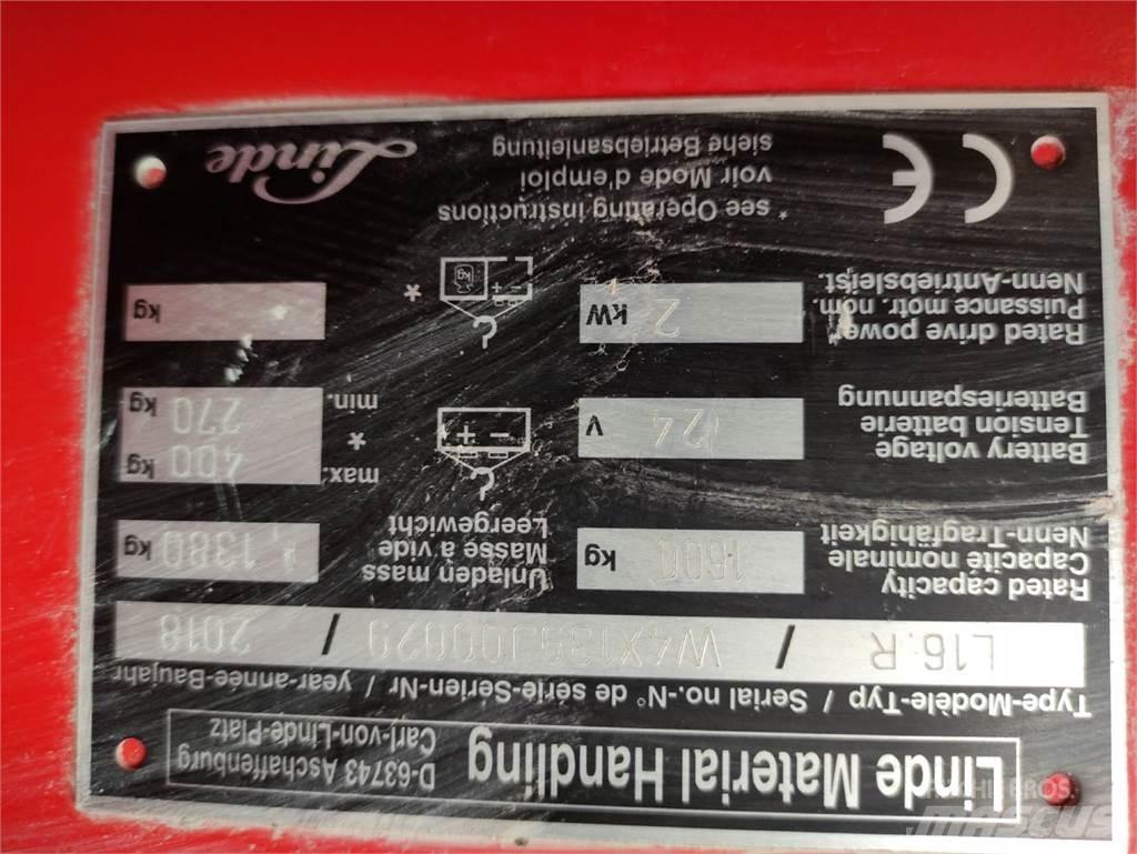 Linde L16 R Колички високоповдигачи с теглич