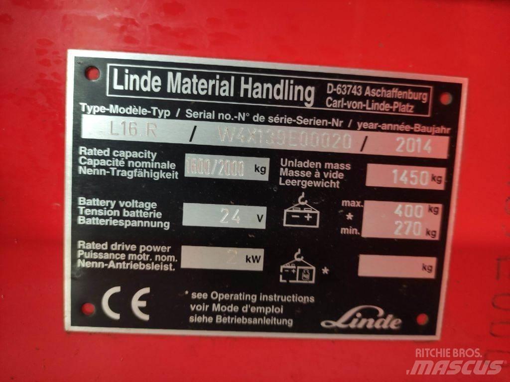Linde L16R Електрически вилични кари-повдигачи