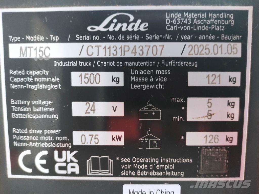 Linde MT15C Нископовдигач