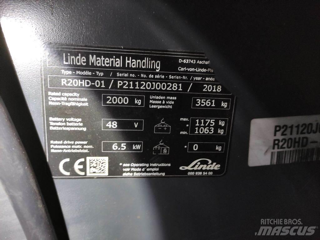 Linde R20HD-01-1120 Ретрак/ Високоповдигач с изместване на вилката напред